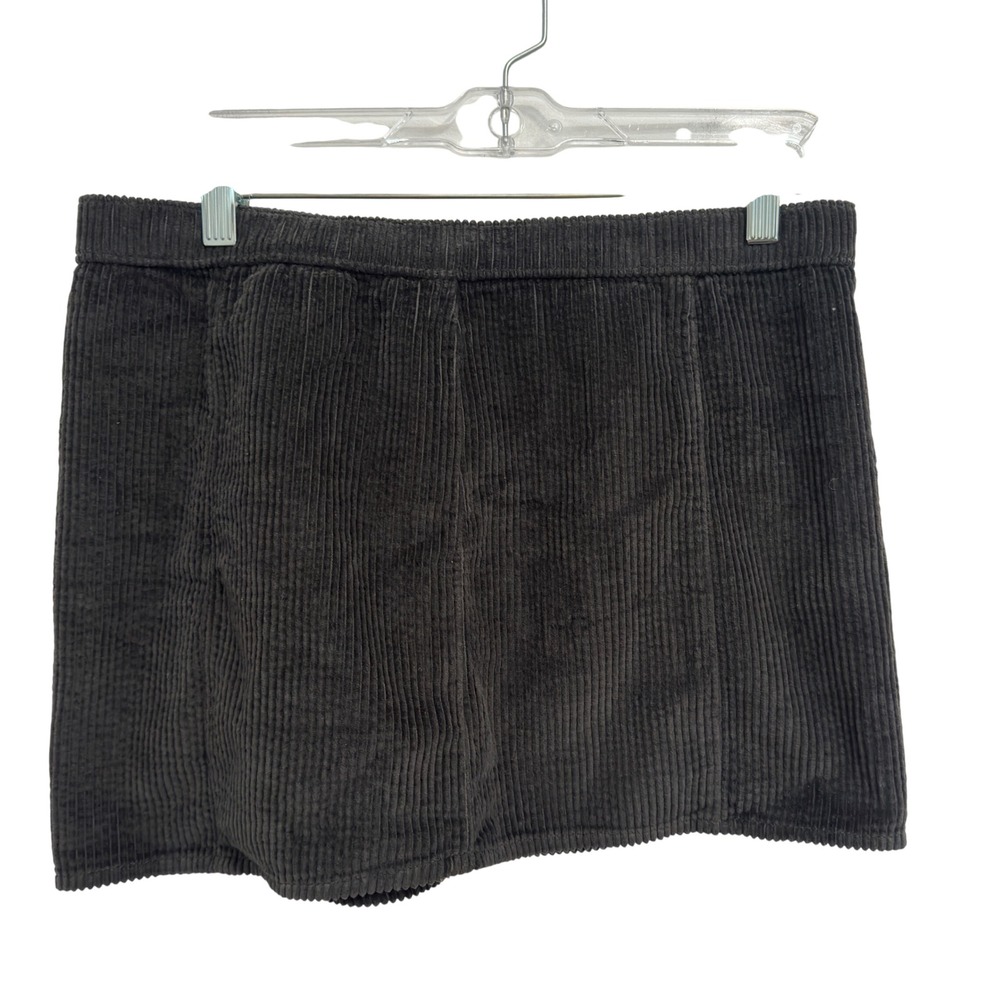 NWT Aerie Corduroy Mini Skirt Charcoal Gray Wide Wale Dark Academia Size S/P